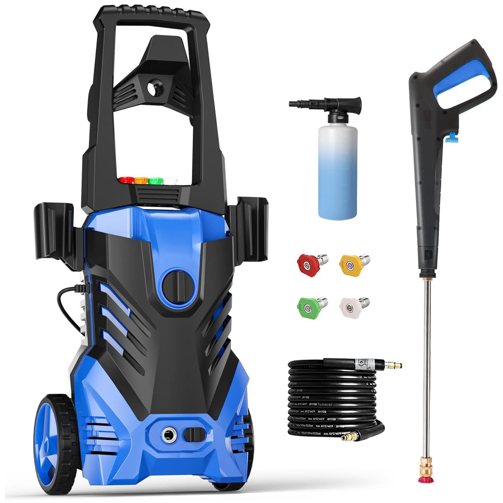 Electric Pressure Washer 4800PSI-Max 3.2GPM Power Washer with 25 Feet Hose,16.4 Feet Power Cord, Car Wash Machine Blue Ideal Cleaning for Garden