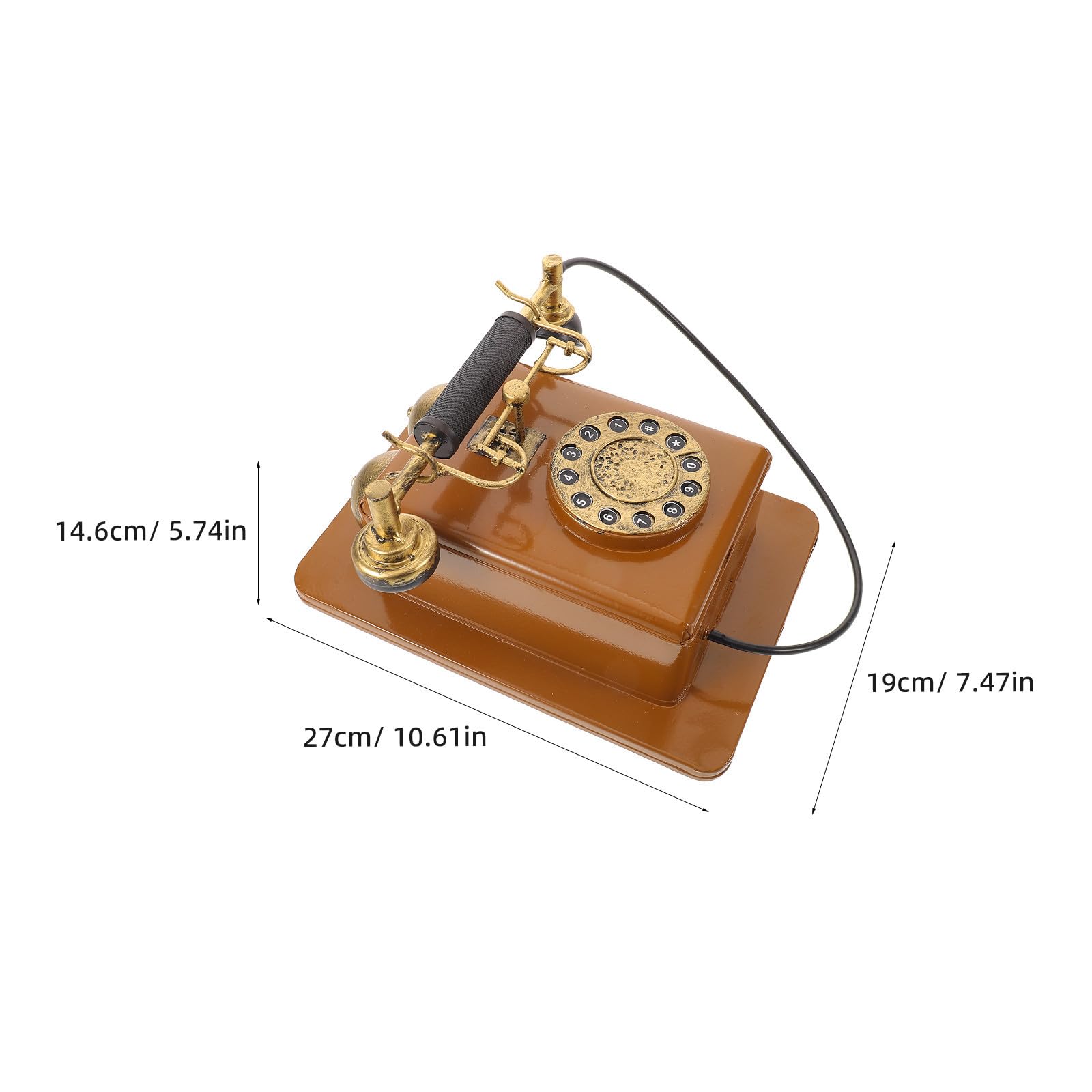 Telefono da Parete e Display Permanente in Ferro Design retrò Autentico Vintage Oggetto di Scena Fotografico per Casa e Ufficio