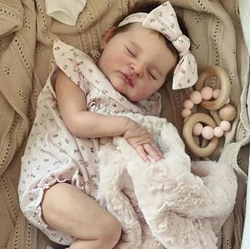 Reborn Baby Dolls Silicone Full Body 20 Inch Realistic Baby Doll Girl Soft Vinyl That Look Real Lifelike Newborn Sleeping Babies Dolls with Toy Accessories for Kids