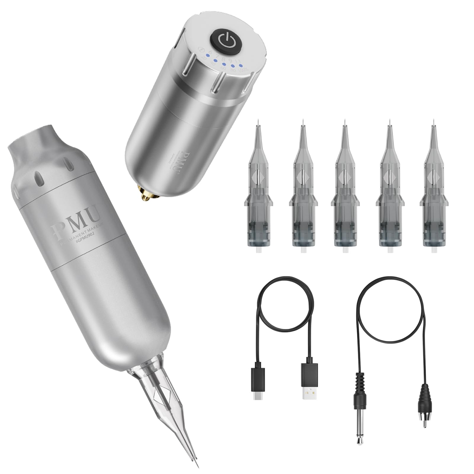 Machine Set - 902 Wireless Tattoo Machine, Rotary Adjustable Tattoo Stift, Brushless Motor Japan Imported Professional Tattoo Artist with Tattoo and Makeup Equipment