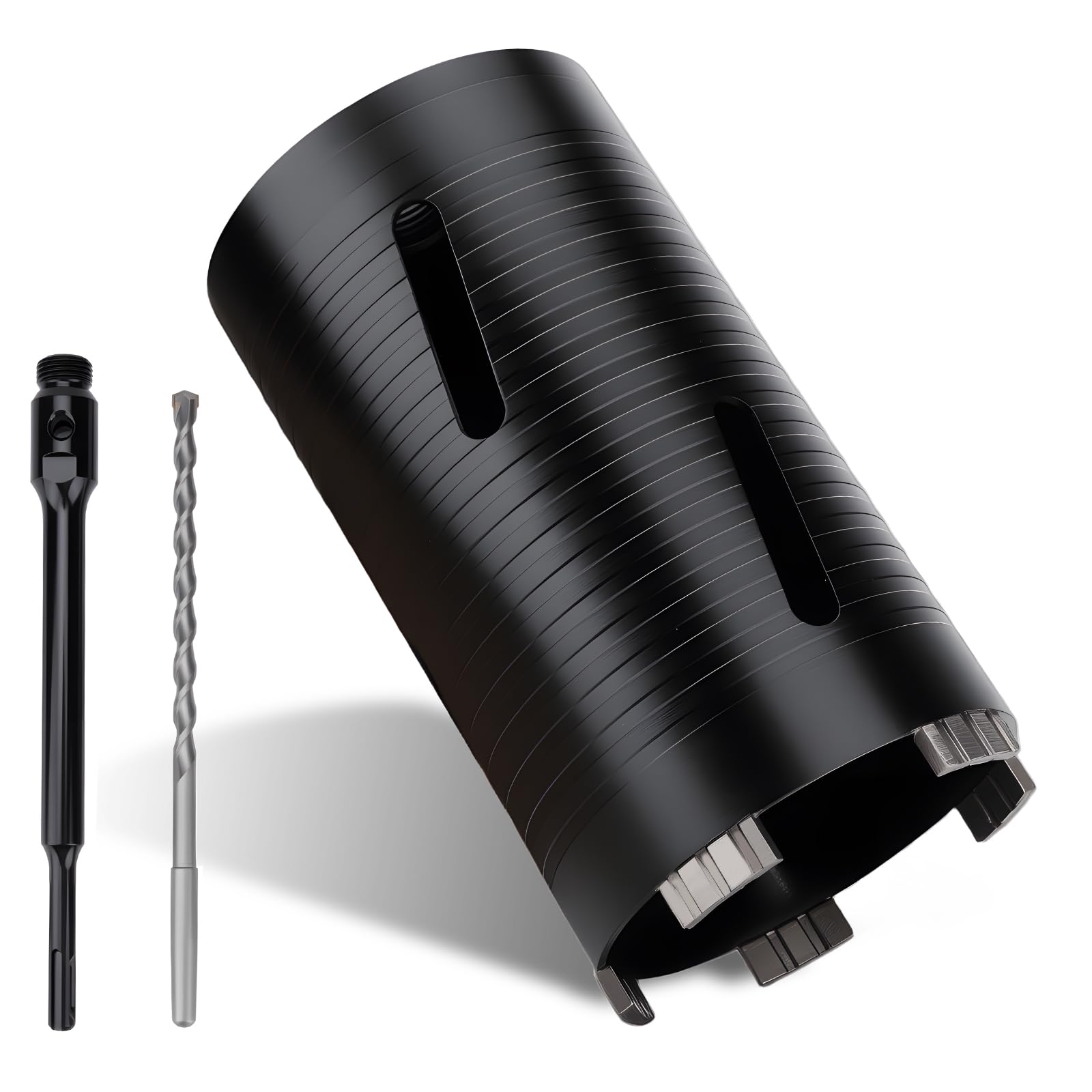 MOXPIFY 107mm x 170mm Long Diamond Core Drill Bit Set with 240mm SDS Plus Shank. To Be Used In Concrete Masonry Brick Block Stone Granite.