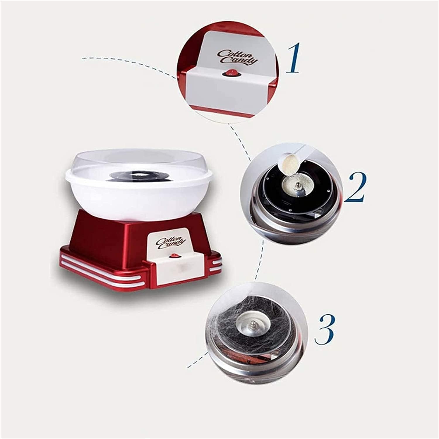 Cotton Candy Makers, Electric Cotton Candy Machine, Cotton Candy Floss Maker for Children and Party, Red