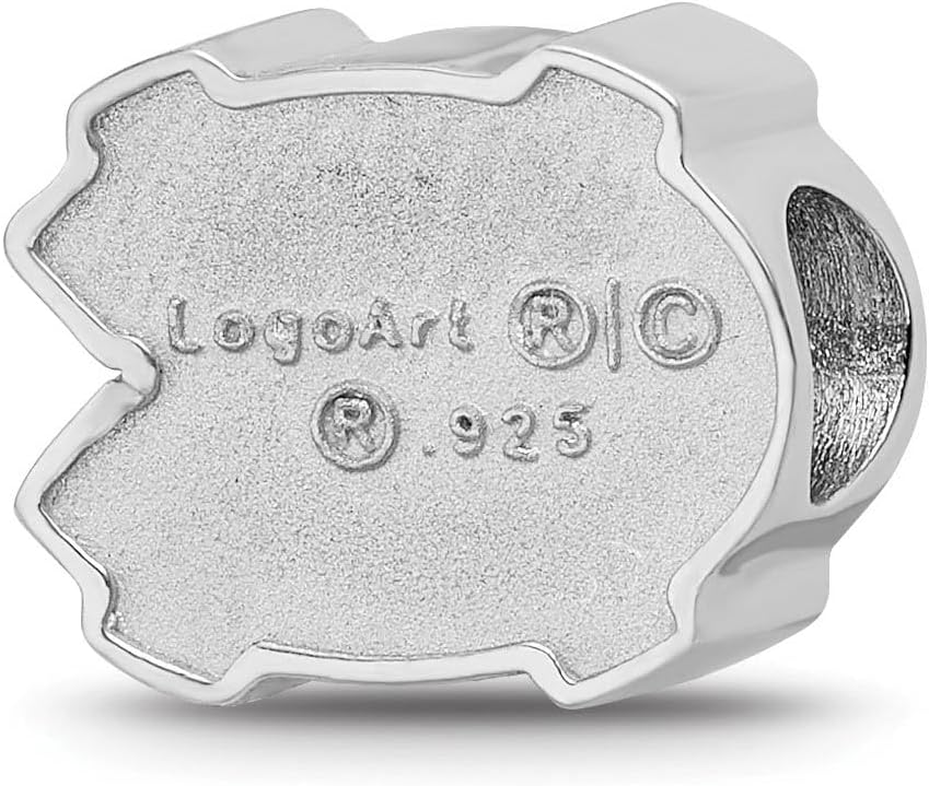 LogoArt Logo Art Sterling Silver North Carolina Tar Heels 1-Sided Enameled Bead