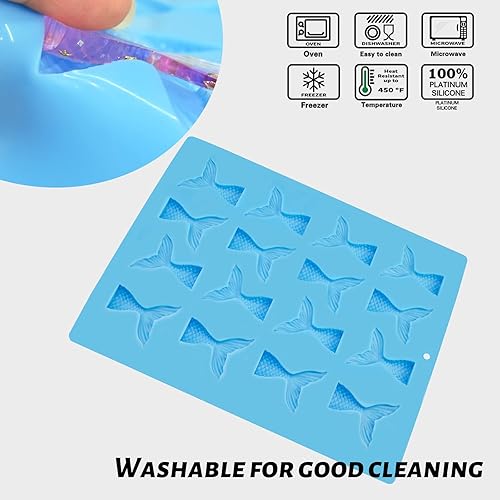 Miniatura 46 de Sakolla - Molde cuadrado de chocolate de silicona, moldes de 80 cavidades para chocolate, caramelo, praliné, cubitos de hielo, gelatina y gominola