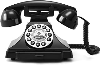 Audio Guest Book Phone Audio GuestBook Weddings Phones Record Customized Audio Messages Guest Book Alternatives Classic Retro Phone for Parties Birthdays Rentals Confessions Special Occasions (Black)