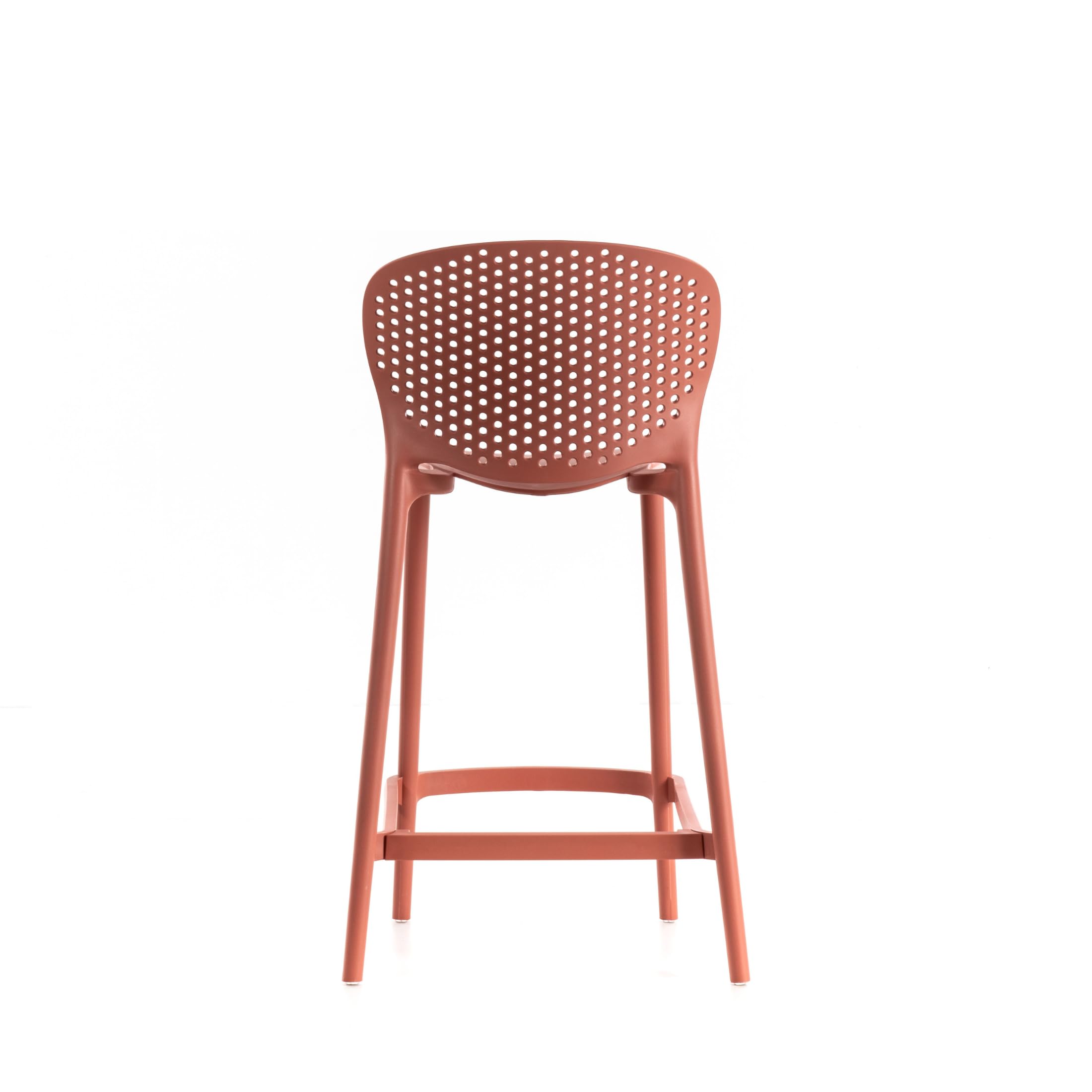 MONDO VIRO Set di sgabelli alti impilabili in PP con poggiapiedi Kolbi cm 46x42 93h (2, Arancione)