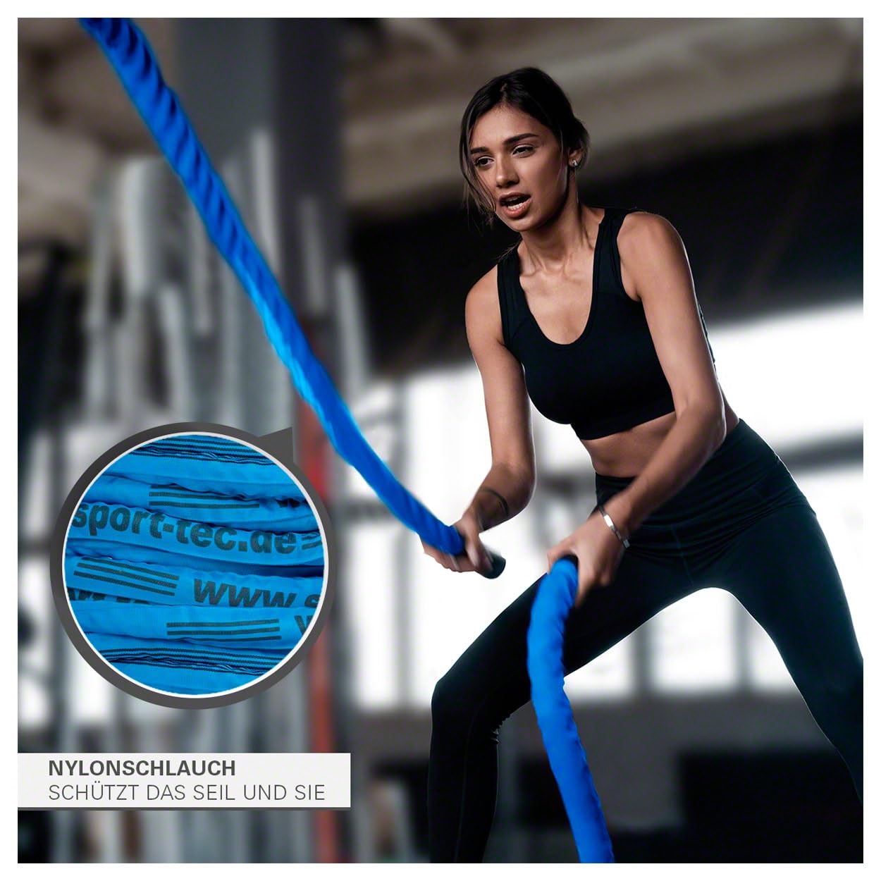 Sport-Tec Fitness Tau Trainingsseil Schlagseil Battle Rope Schlangenseil
