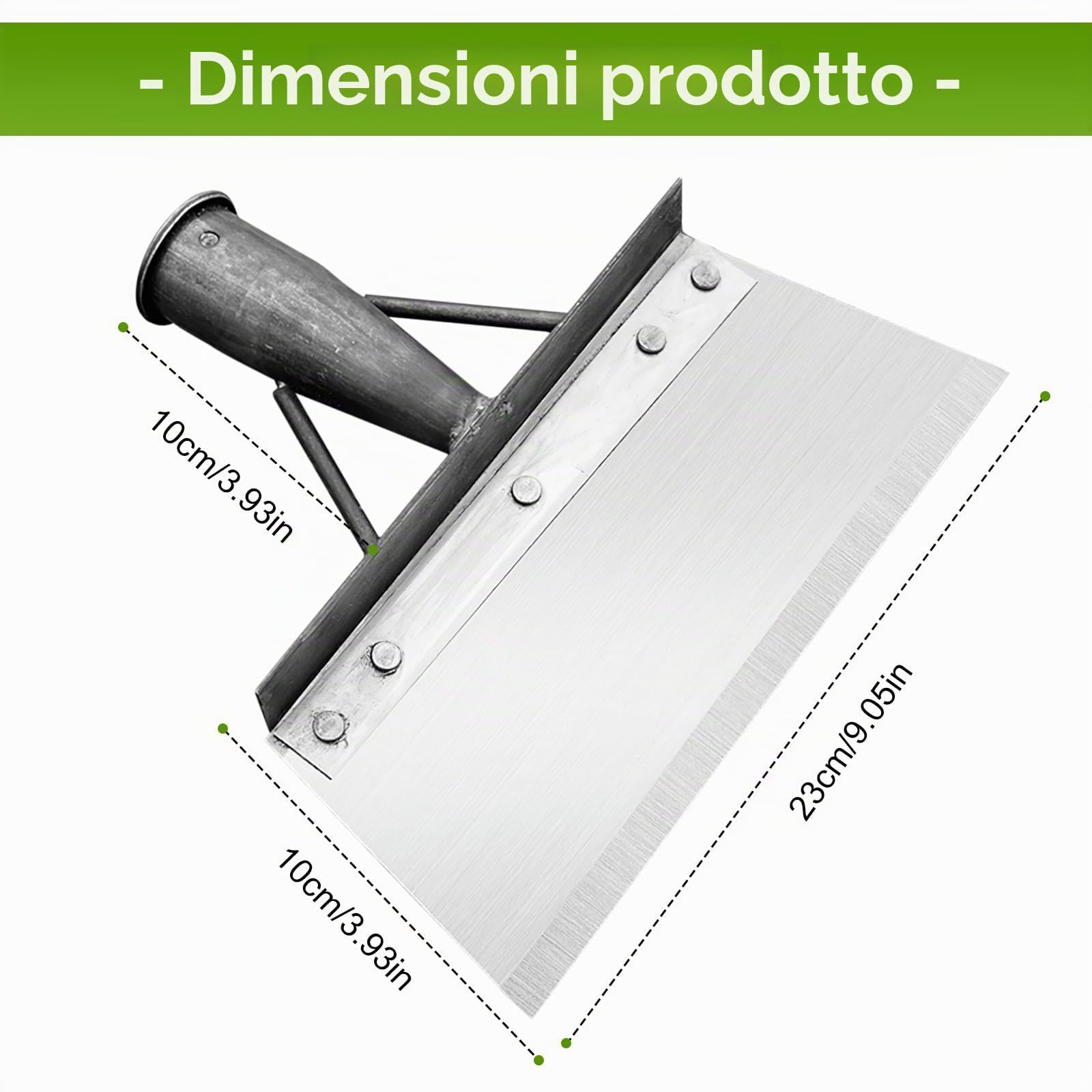 Pala per La Pulizia Multifunzionale, Pala Multifunzione Raschietto da Giardino Grande Pala da Giardino Piatta In Acciaio Al Manganese Rimuovere Erbacce e Muschio Attrezzi per Spalare La Neve