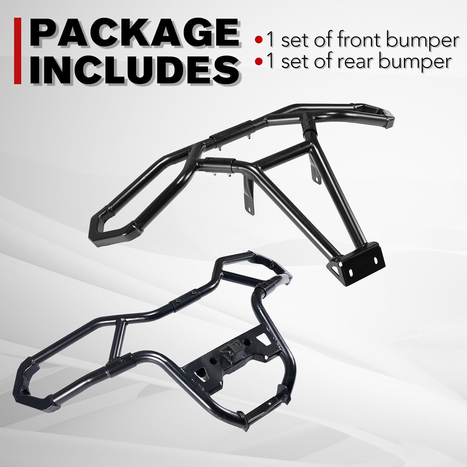 AUPOWER Front & Rear Bumper Guard Set for 2021-2024 Polaris Sportsman 570 Accessories, Front Trail Brushguard for Sportsman 450 Rear Profile Bumper, Replace OEM #2884844, 2884847, 2PCS