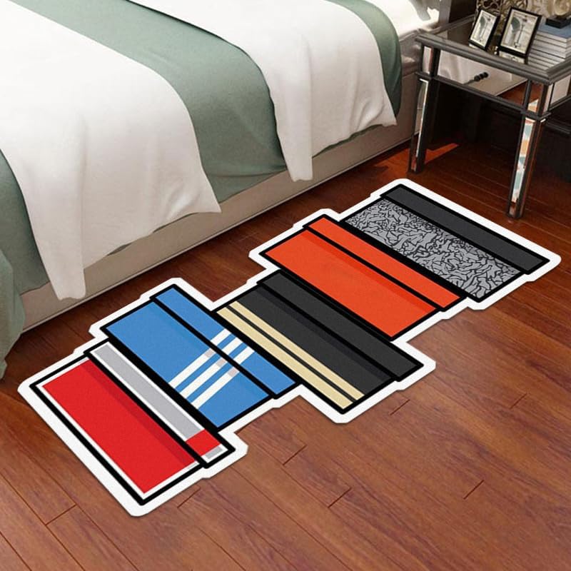 Creative Thickened Area Rugs, Loop Velvet Shoebox Rug Bedroom Bedside Fashion Carpet Living Room Decor Area Rugs Creative Irregular Floor Mat (CM052-35.43x59.06inch)