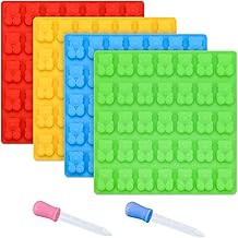 Gummy Bear Molds Candy Molds - Large Gummy Molds 1 Inch Bear Chocolate Molds Silicone 4 Pack LFGB Pinch Test Approved Best Food Grade Silicone Molds