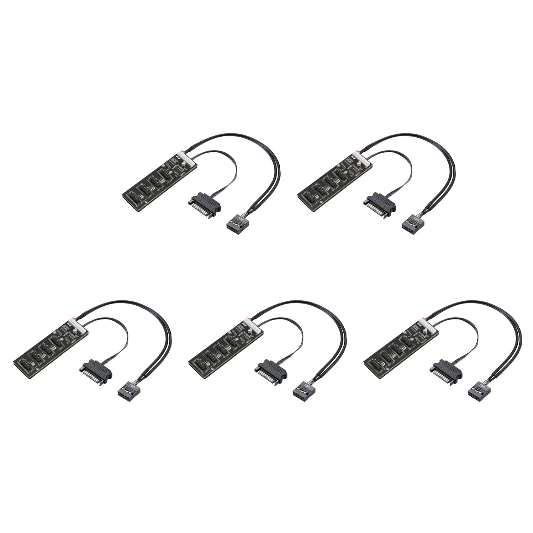 5X 9-pinowy rozgałęźnik USB z kablem zasilającym , wewnętrzny koncentrator USB, złącze rozgałęźnika USB 2.0 do płyty głównej