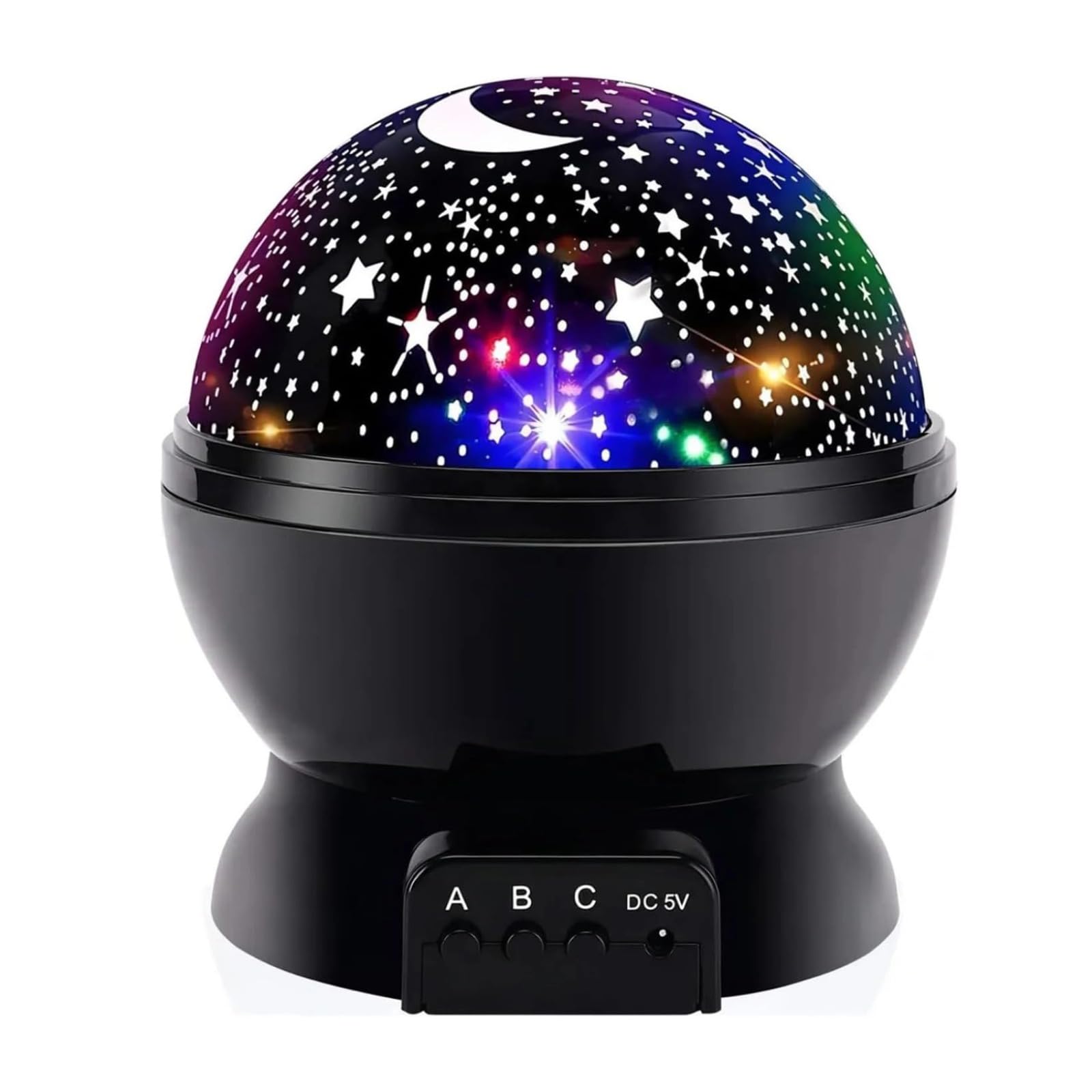 Kids Night Projector Desk Lamp 360-Degree Rotating LED Colors Changing with USB Cable for Children Baby Bedroom Party Decorations(Black)