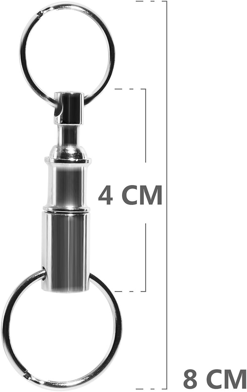 5 Pack Quick Release Detachable Pull Apart Key Rings Keychains,Double Spring Split Snap Seperate Chain Lock holder Convenient Accessory Gift (5Pack) - Image 2