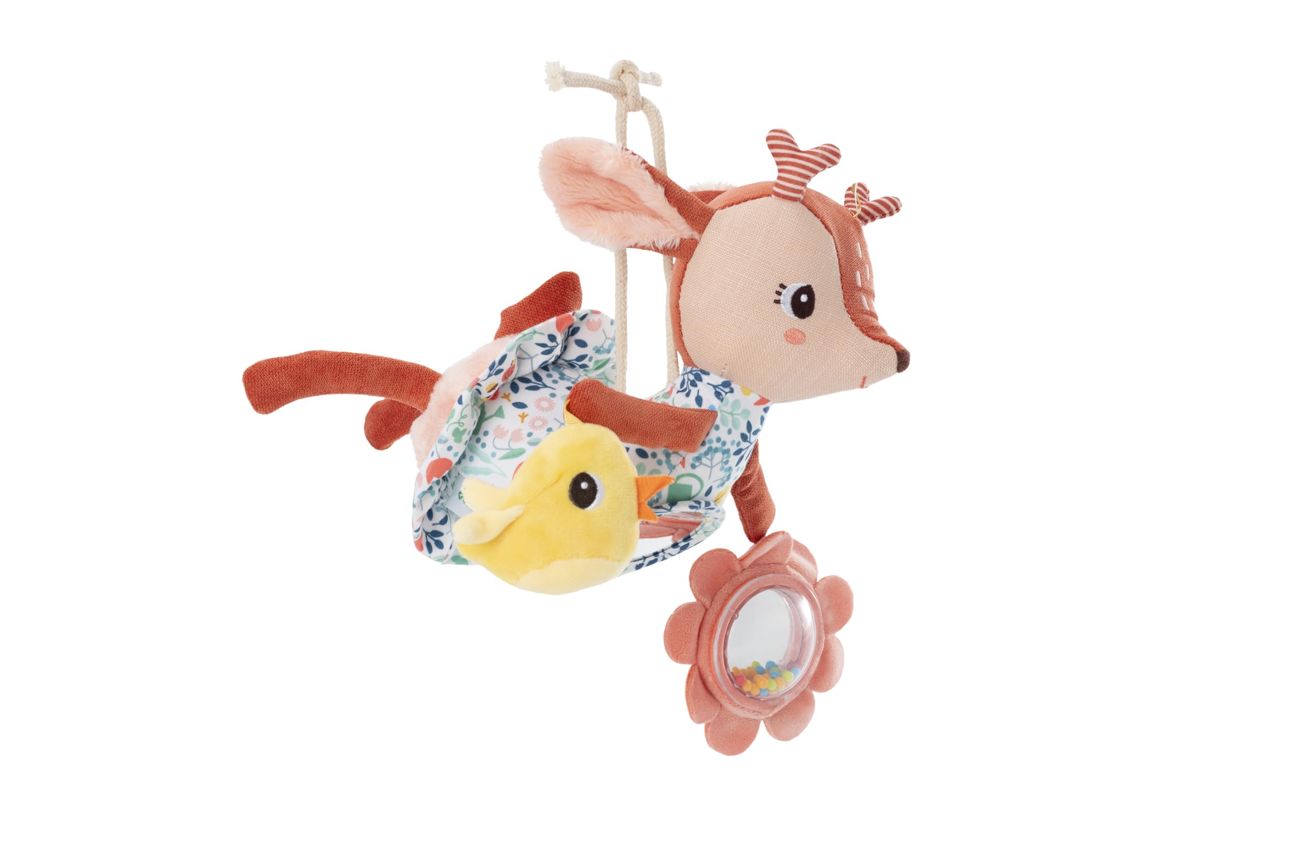 LILLIPUTIENS - Stella the Fawn Acti-Nomad - Baby Activity Toy - Perfect for Stroller or Car Seat - Sensory Stimulation - Soft and Fun Travel Companion - From Birth - 83521