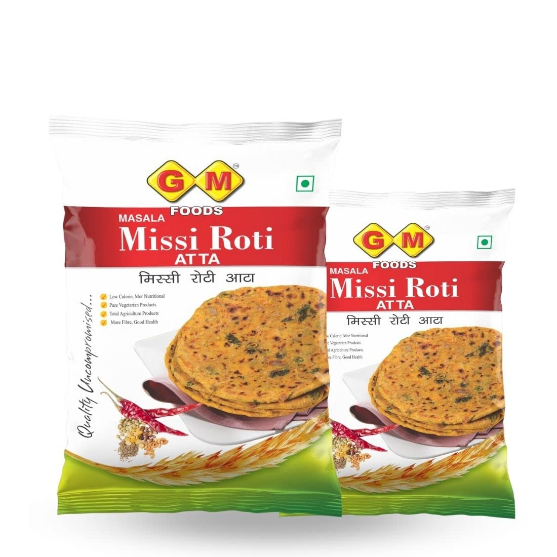 Sponsored Ad - GM Foods Masala Missi Roti Atta 400g (Pack of 2) | Spiced with Indian Seeds & Herbs | Rich in Protein, Vitamins, Minerals & Micronutrients | Healthy & Tasty | No Artificial Colors or Preservatives