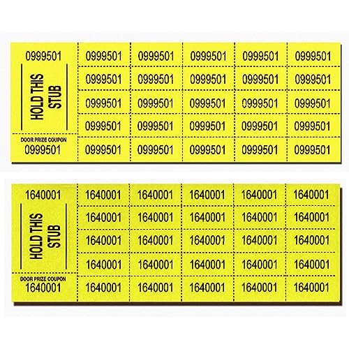 Lancaster Bingo Company Auction Tickets - 1000 Sheets - Assorted Colors (Canary Yellow)