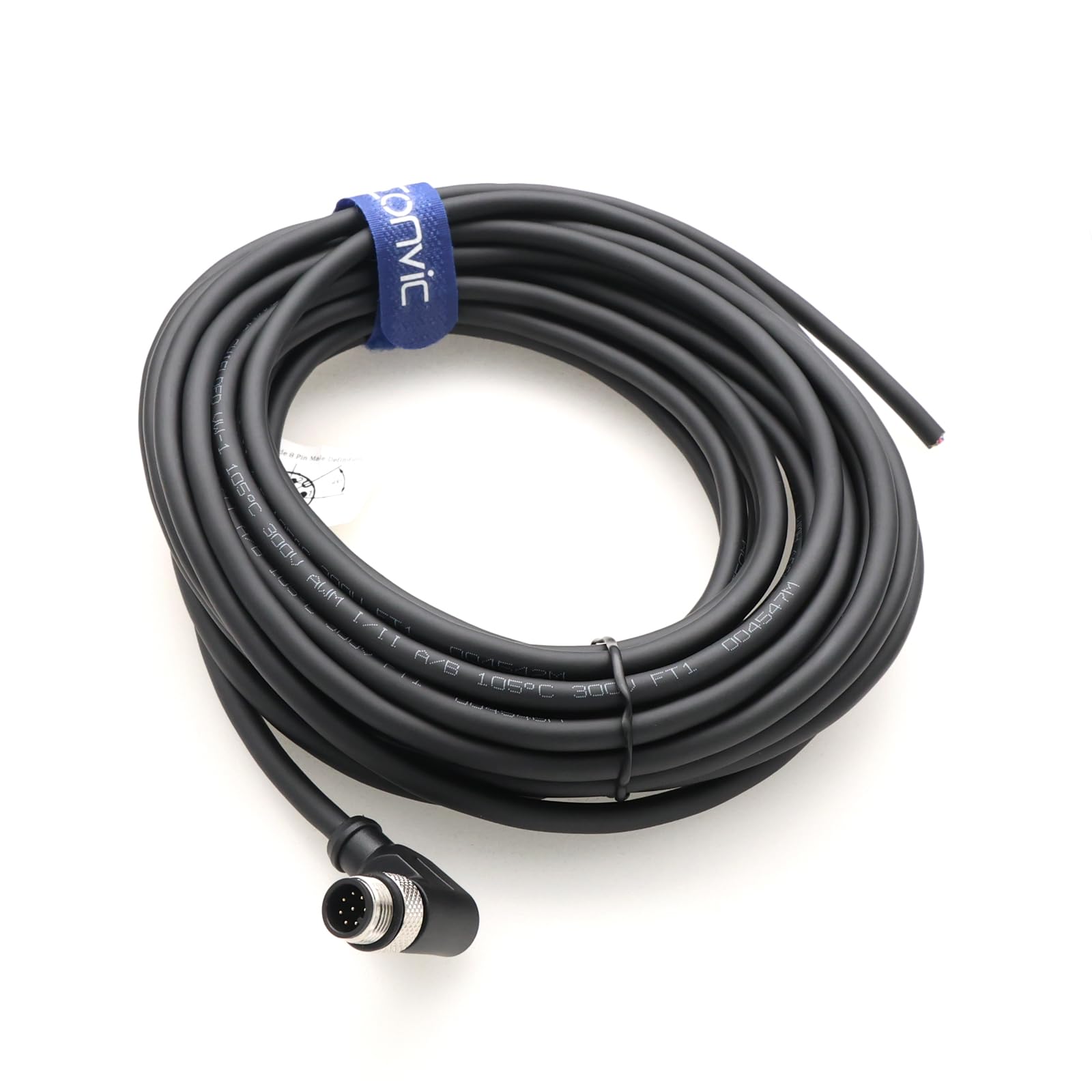 Eonvic M12 Right Angle 8 Pins Male Industrial Sensor Connector Aviation Cable Socket Shielded Waterproof Electrical Cable for Industrial Automation Control,Fieldbus Module,Device Network 10M - Image 4