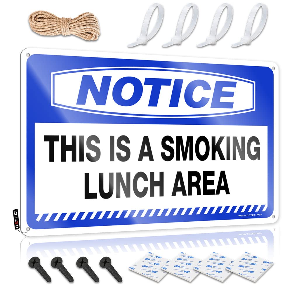 Vintage Coffee Sign Notice This Is A Smoking Lunch Area Tin Sign Beer Signs For Bar Tin Signs Funny Vintage(20X30CM)