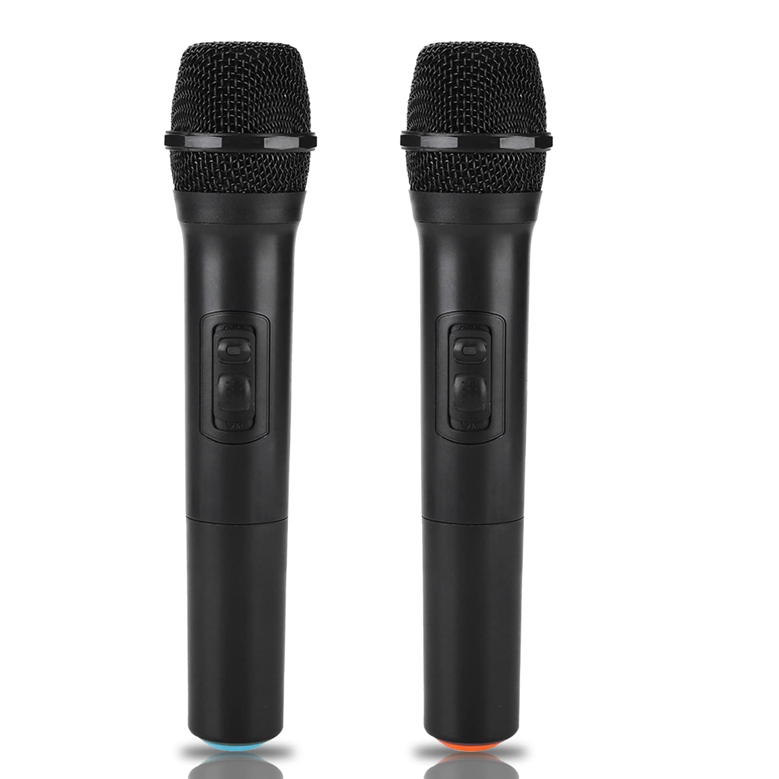 Microfoon Universeel VHF Draadloze microfoon voor het zingen van dubbele handheld-microfoons met ontvanger voor karaoke/zakelijke vergadering Draagbare microfoons Microfoonspeakers (Color : Black