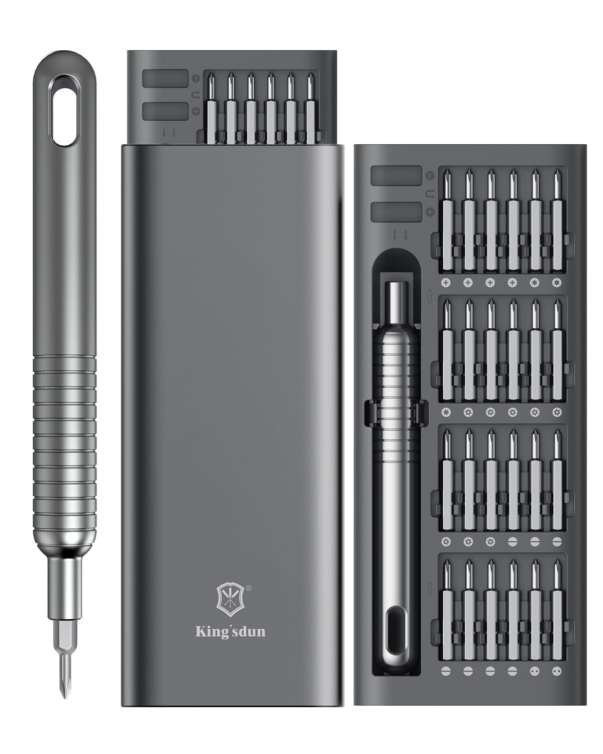 Kingsdun 51 in 1 Precision Screwdriver Set, Portable Screwdriver Set with 48 Magnetic Bits Torx Hex Screwdriver for iPhone, Laptop, PC, Watch, Glasses