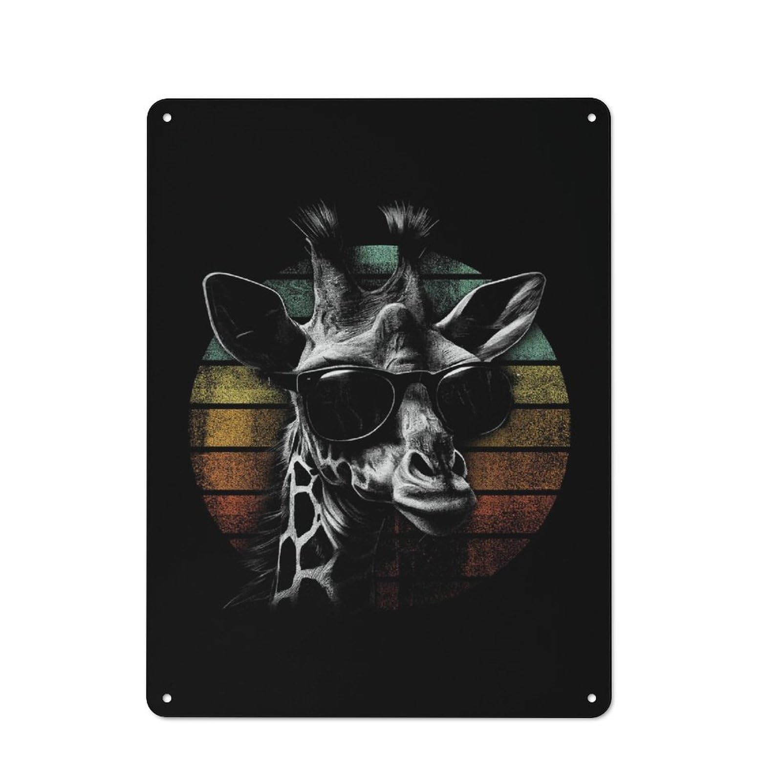 Junmoney Retro Girrafe Rustic Metal Wall Decor 40X30cm, Metal Wall Sign For Pub, Home Bar, Shed Or Man Cave