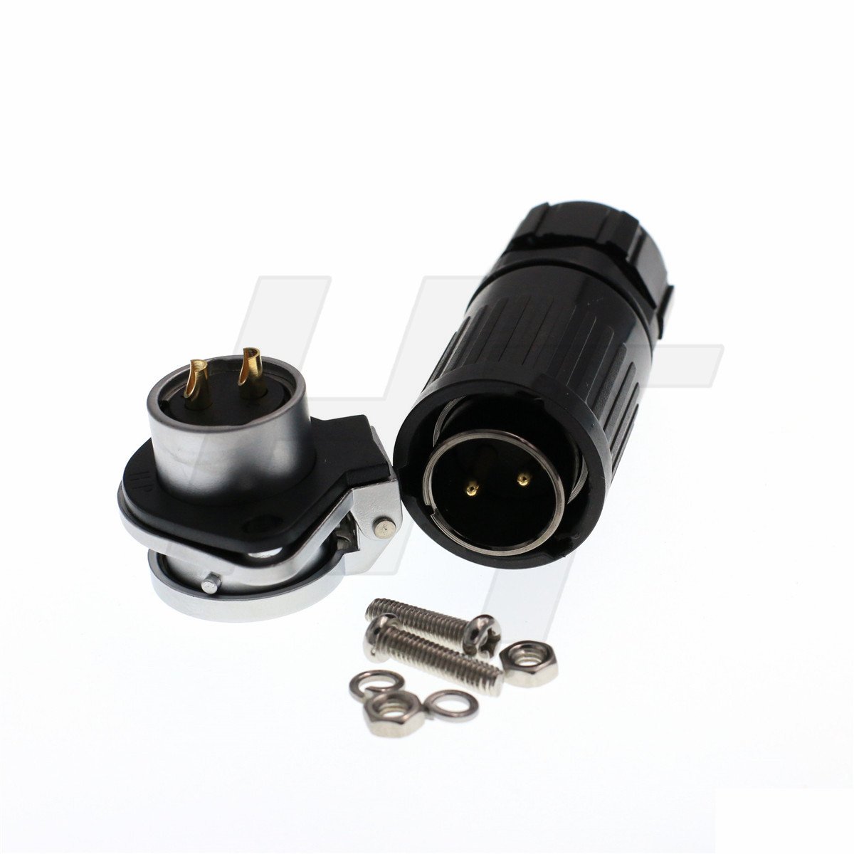HangTon HP20 2 Pin Waterproof Connector Nylon Industrial Electrical Plug Socket Bayonet Coupling, Black - Image 2