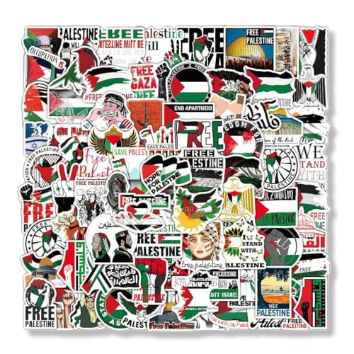 KEQAR 100 Autocollants Palestine, Imperméables et Durables, Stickers pour Ordinateur Portable, Coques de Téléphone, Bouteille d'Eau, Guitare, Skateboard, Vélo
