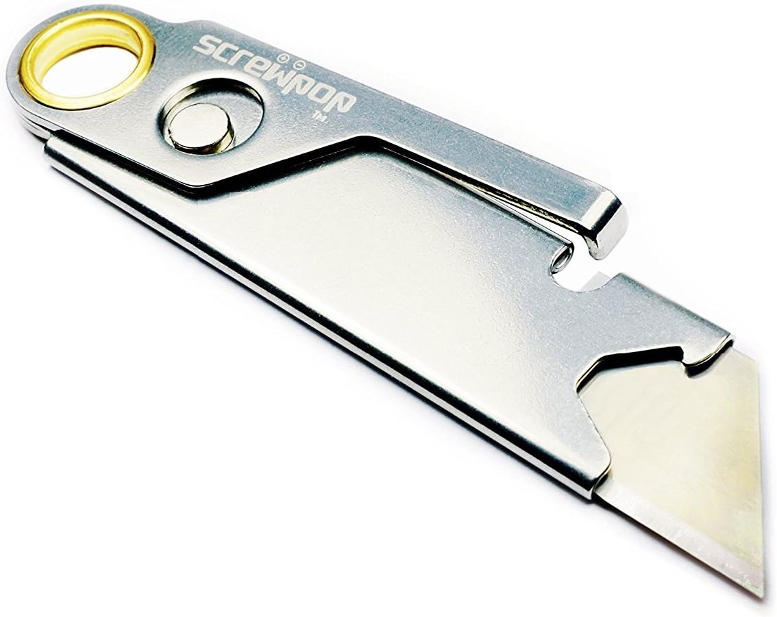 Screwpop Ron's Utility Pocket Knife 3.0 Gift for Men Attaches to Keychain and Carabiner with Magtrak Technology Stainless Steel