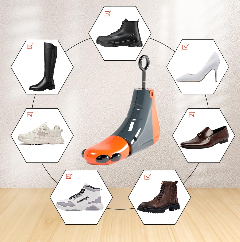Estirador de zapatos para hombres y mujeres, ancho ajustable, expansor de zapatos, pies anchos (1 unidad)