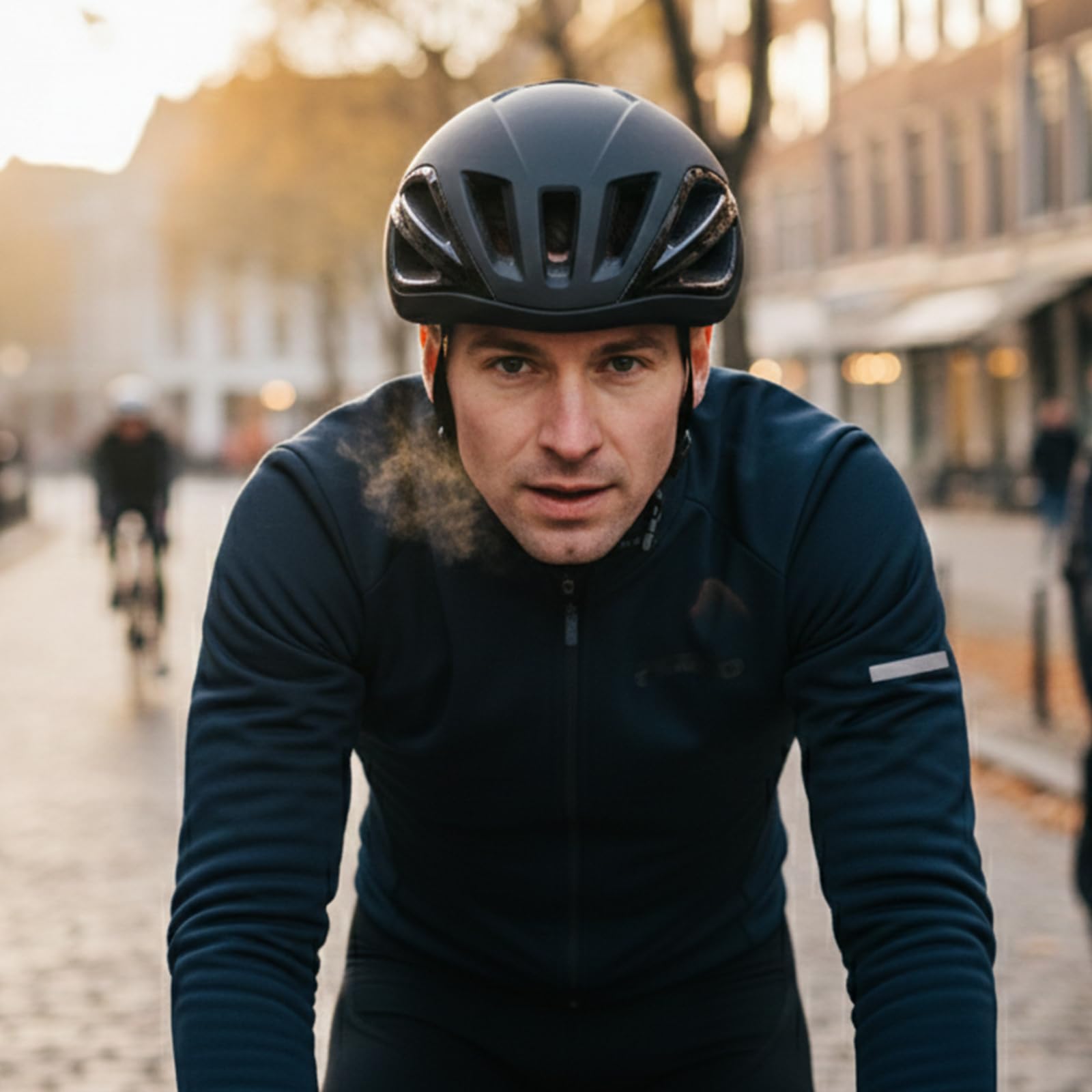 Favoto Kask rowerowy dla dorosłych mężczyzn i kobiet – lekki, stabilny i regulowany, z materiału EPS z 15 otworami wentylacyjnymi, wyściółka wewnętrzna zdejmowana, matowa czerń, rozmiar L (59-61 cm)
