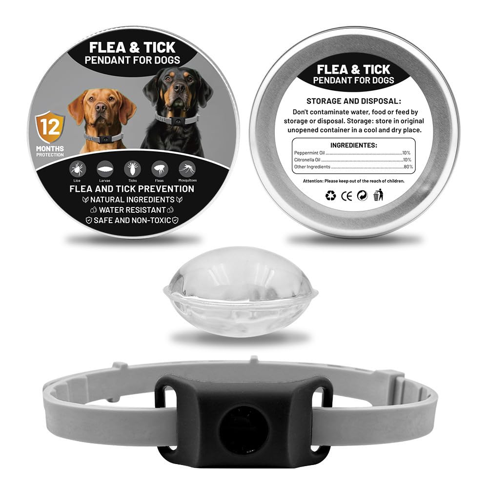 Pendentif Everly – Protection Naturelle 12 Mois pour Chiens Protection Naturelle sans Produits Chimiques (Nero)