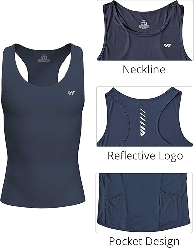 Miniatura 5 de Lo.gas Camiseta de ciclismo sin mangas para hombre, capa base de ciclismo transpirable y ligera con bolsillo trasero chaleco deportivo