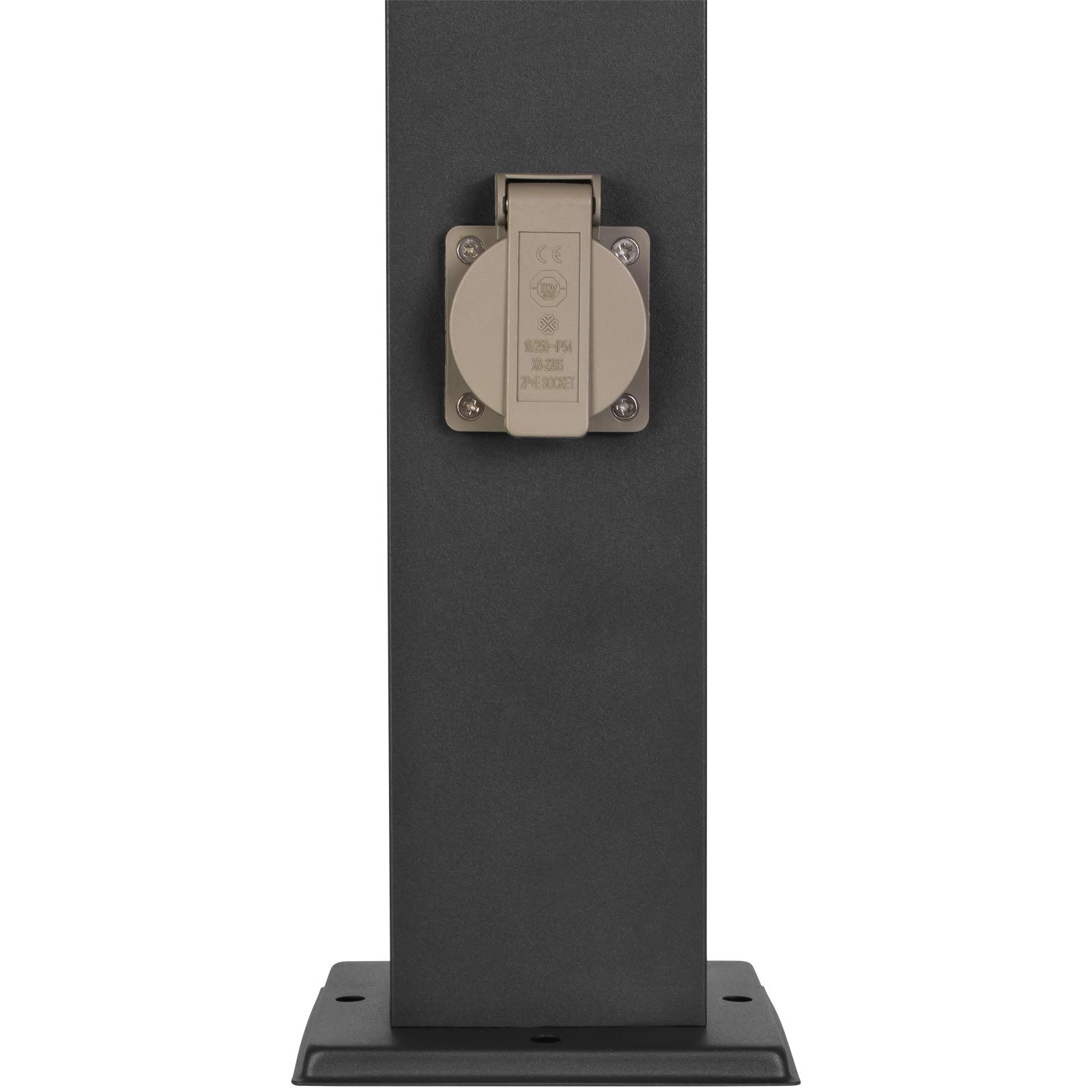 Grafner XL Wegeleuchte mit Bewegungsmelder und 2 Steckdosen, Höhe: 100 cm, Aluminium, E27, schwarz anthrazit, Wegleuchte Weglampe Gartenlampe Gartenleuchte Standlampe Außenstandleuchte Pollerleuchte