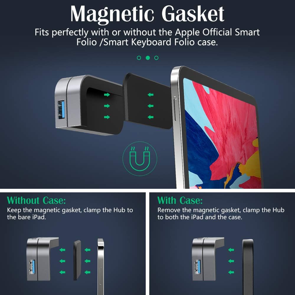 Super Big Clearance! TiMOVO USB C Hub for iPad Pro, 6-In-1 Type-C Adapter with USB-C PD Charging, USB 3.0 (5Gb/s), 4K HDMI, 3.5mm Headphone and SD/Micro Card Readers for iPad Pro 2018/MacBook/Surface Go & More, Space Gray