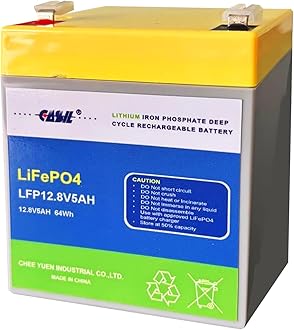 Casil 12v 5ah Lithium Battery - Lifepo4 12v 5ah, Deep Cycle 12v 5ah Lithium Iron Phosphate Battery for Home Alarm System Battery Replacement 12v 4ah 4.5ah 5ah