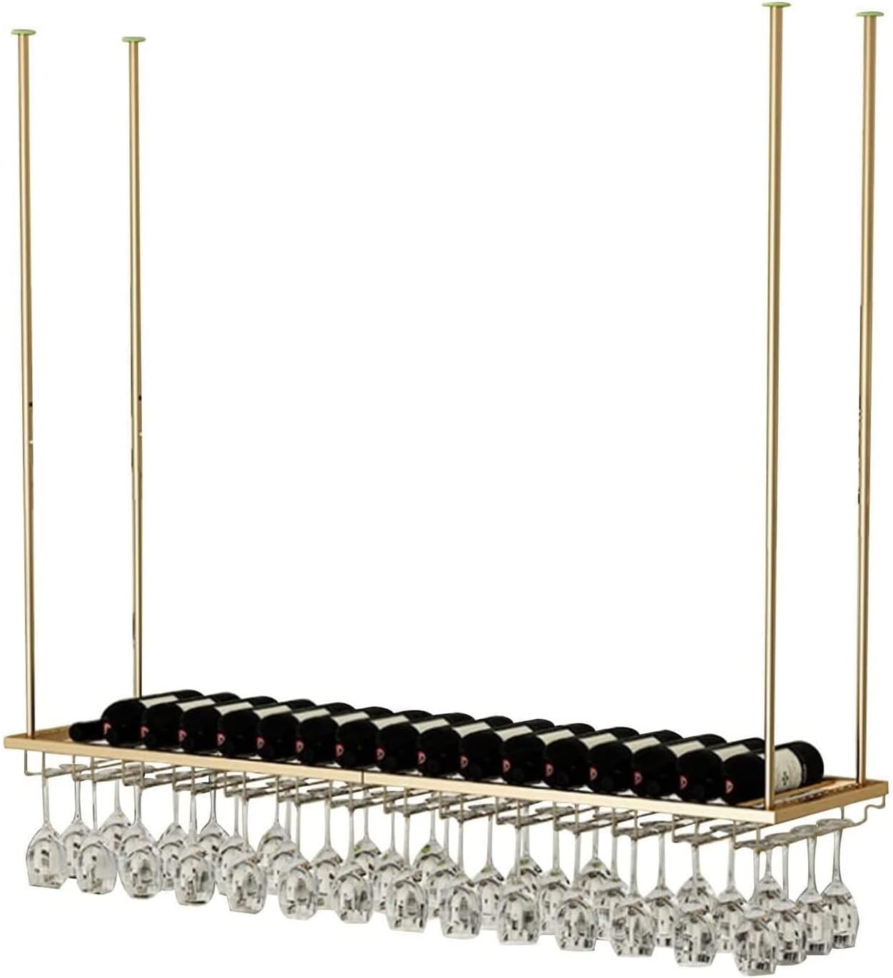 Hanging Wine Glass Holder Vintage Ceiling Wine Rack,Height Adjustable,Industrial Hanging Iron Wine Glass Holder,Wine Bottle Shelf,for Bars/Restaurants/Kitchens