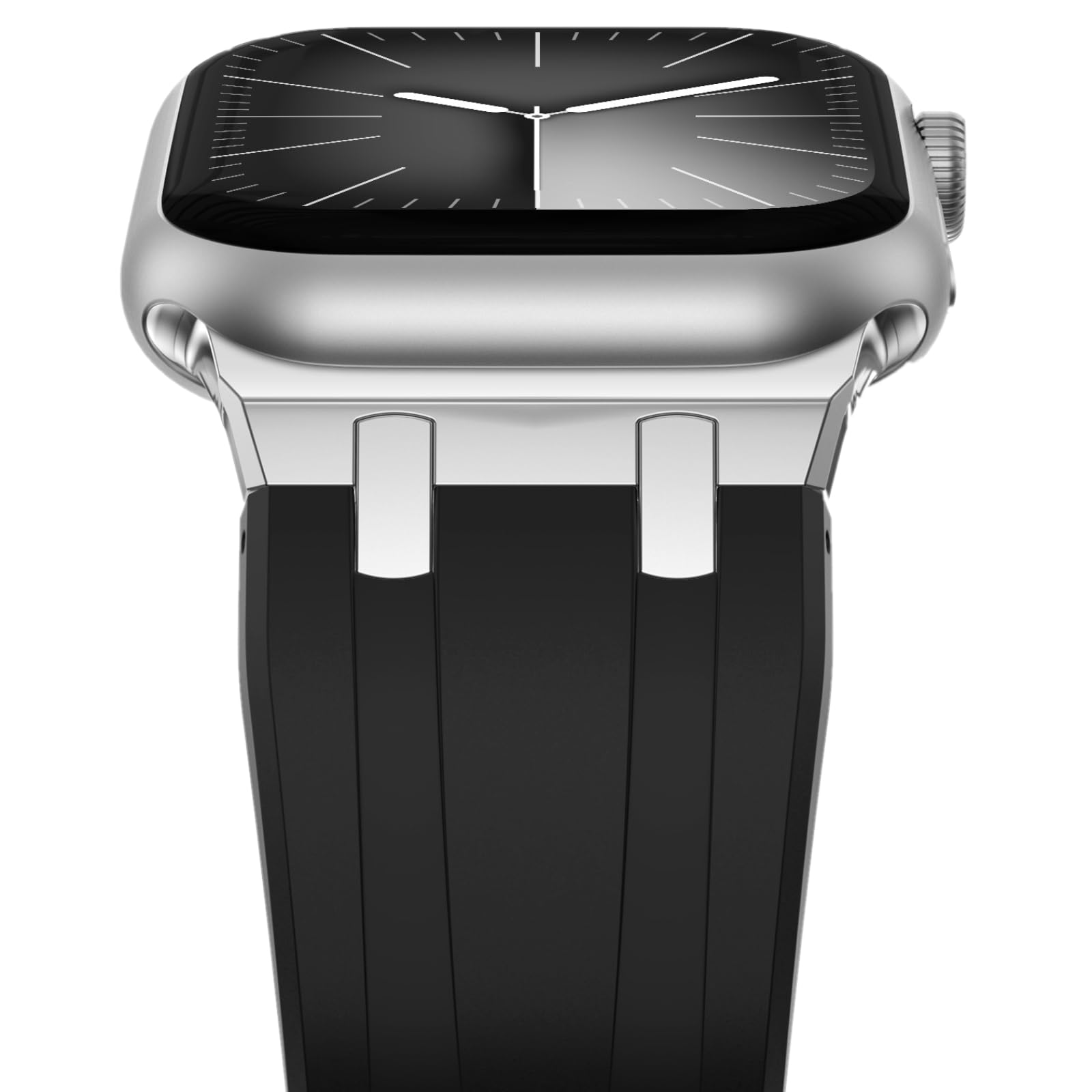 NewWays for Apple Watch Ultra Band for Men, AP Wide Sport Liquid Silicone Rubber Band with Stainless Steel Adapter for Apple Watch Band for iWatch Luxury