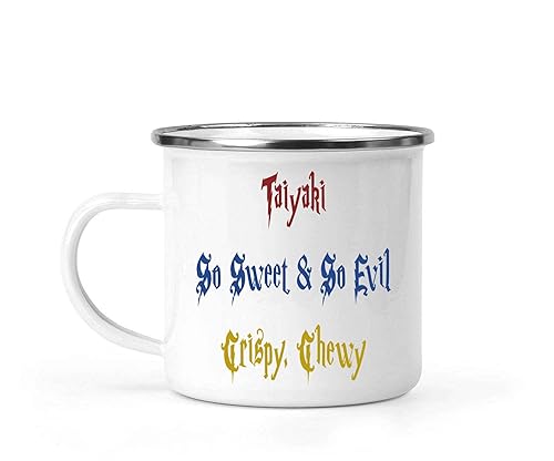 Humorous Gift Foodie Gifts for Food Lovers - Taiyaki Food Monster Design - Gift Idea for Sister Ever - 12 Oz White Stainless Steel Camping Mug