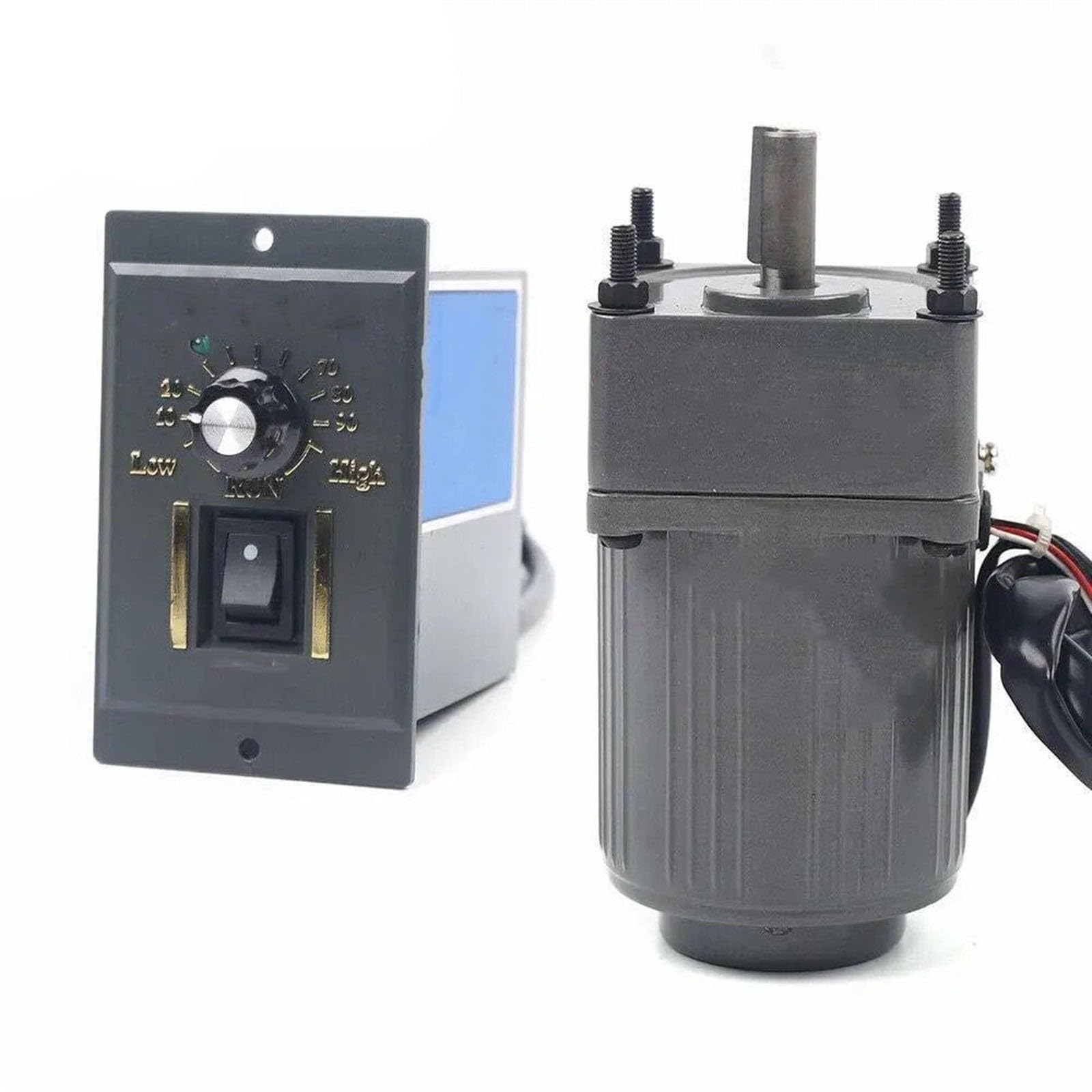 1 motorreductor de velocidad variable de CA de 15 W y 220 V CA con control de velocidad monofásico y marco de 70 x 70 mm Reducción de par(100RPM)
