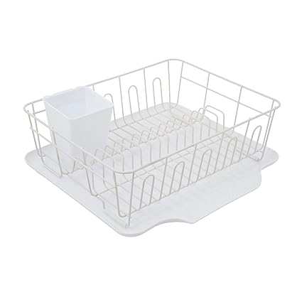 Amazon.com: Copco White Small Compact Dish Rack with Minimal Footprint ...