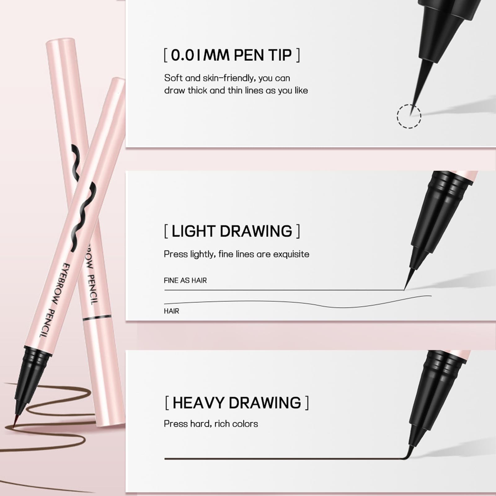 Liquid Brown Eyebrow Pencil, Waterproof Eyebrow Pen, Micro Eye Brow Pencil, Magic eyebrow Filler Pen for Women - Image 3