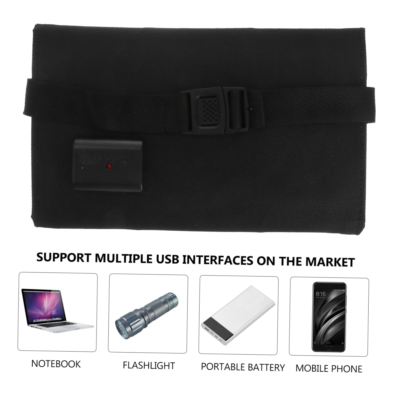 1 set Pannello Portatile USB Caricatore Flessibile per Attività Outdoor per Escursioni e Equipaggiamento e Pratico