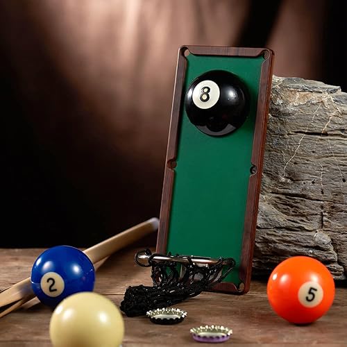 Miniatura 9 de Arola Abrebotellas magnético de bola de billar, abrebotellas extraíble para montar en la pared con coleccionista de tapas, regalo de cumpleaños para