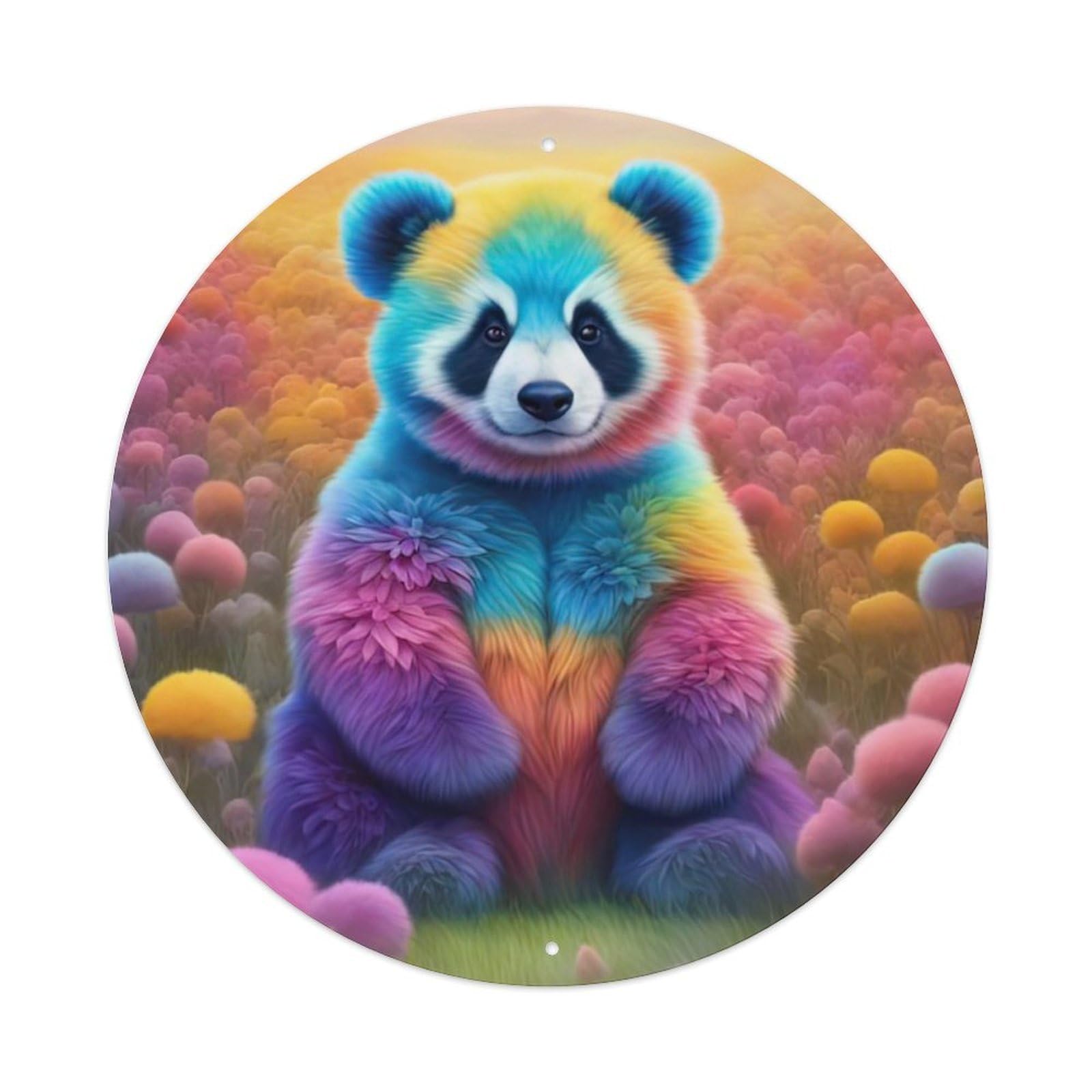 Colorful Panda Animal Artwork Metal Tin Sign