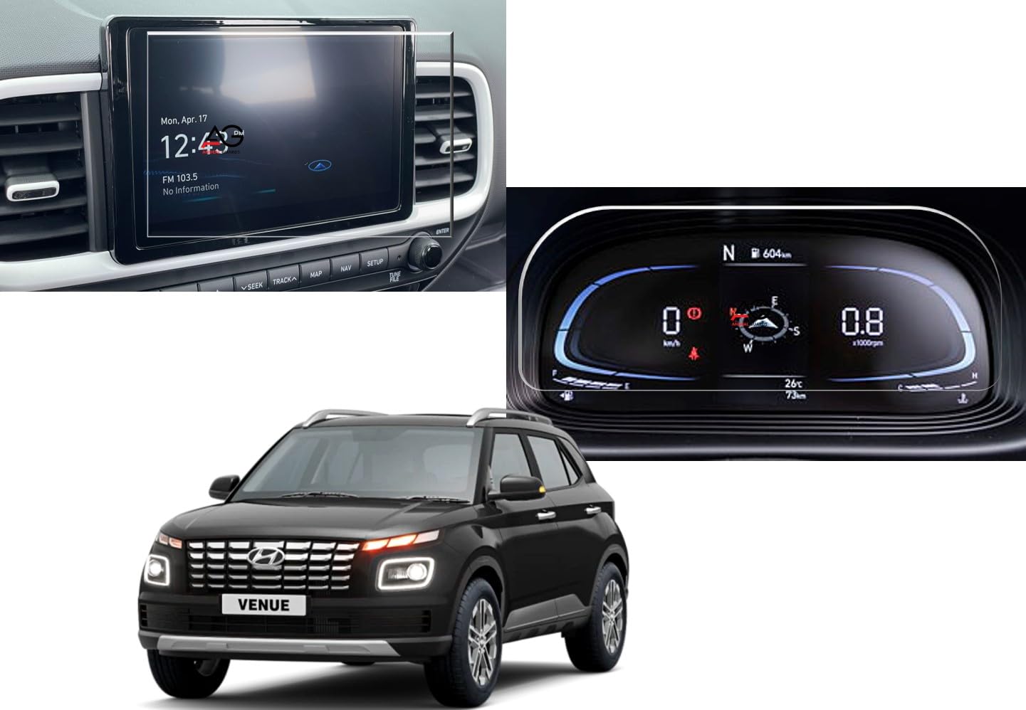 ANDEAL GUARDS Screen Guard COMBO For HYUNDAI VENUE 2022 FACELIFT | INFOTAINMENT SYSTEM (8 INCH) & INSTRUMENT CLUSTER | VENUE S SX SO S+ SXO Car Protector [Not Tempered Glass] (Combo) (B0CPKK8FN7) Amazon Price History, Amazon Price Tracker