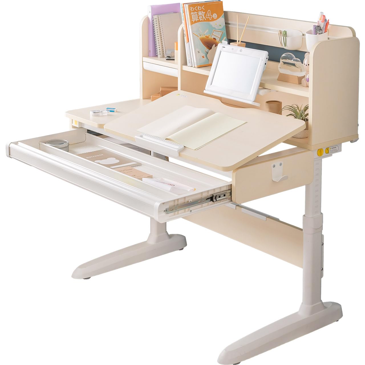 Amazon.co.jp: サンワダイレクト 学習机 勉強机 高さ52～78cm 幅100cm