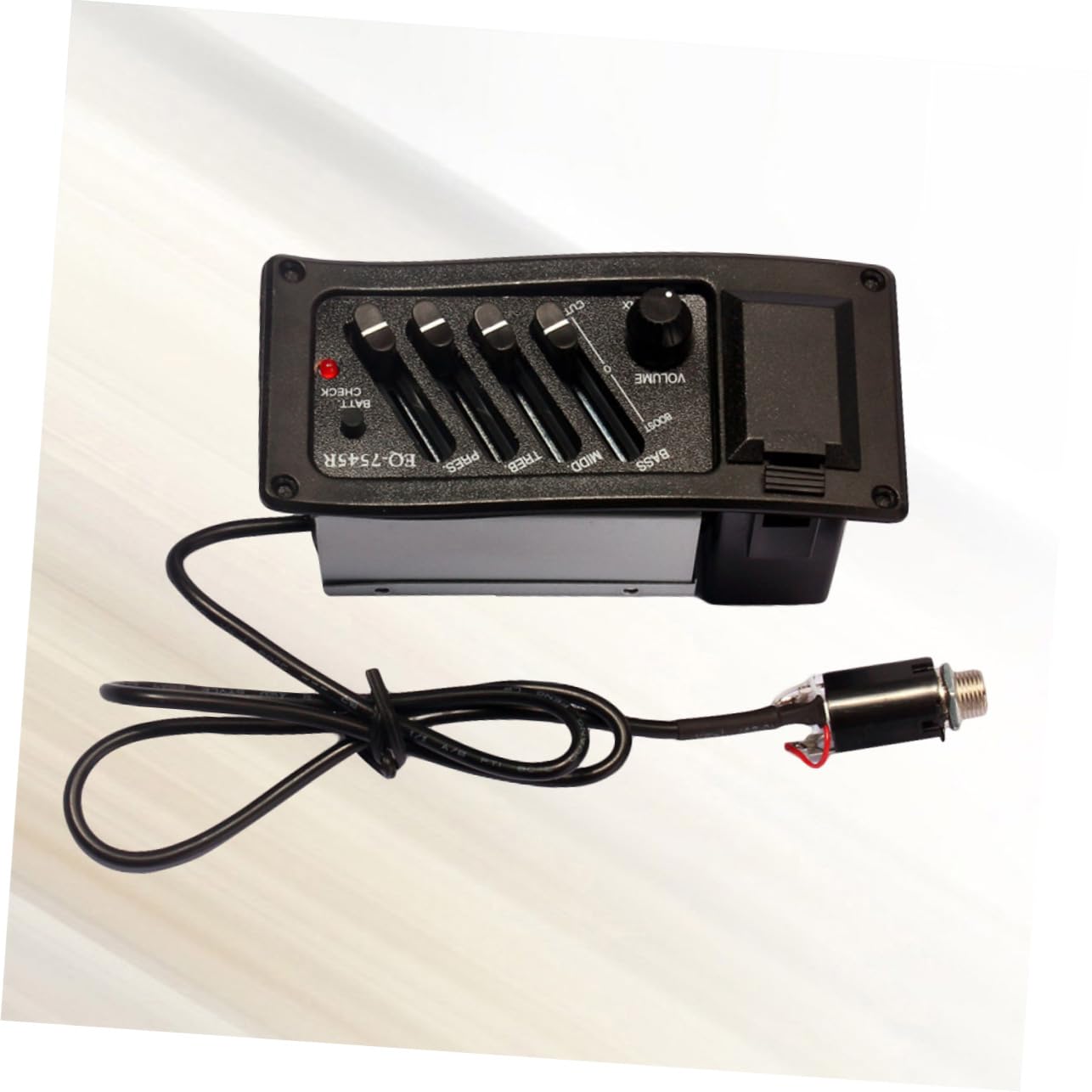 GALPADA Guitar Pickup Band Preamp Amplifier Eq for Folk Guitarra Easy to Install Pre with Volume Control Essential Under Saddle Pickup for Acoustic Guitars Black