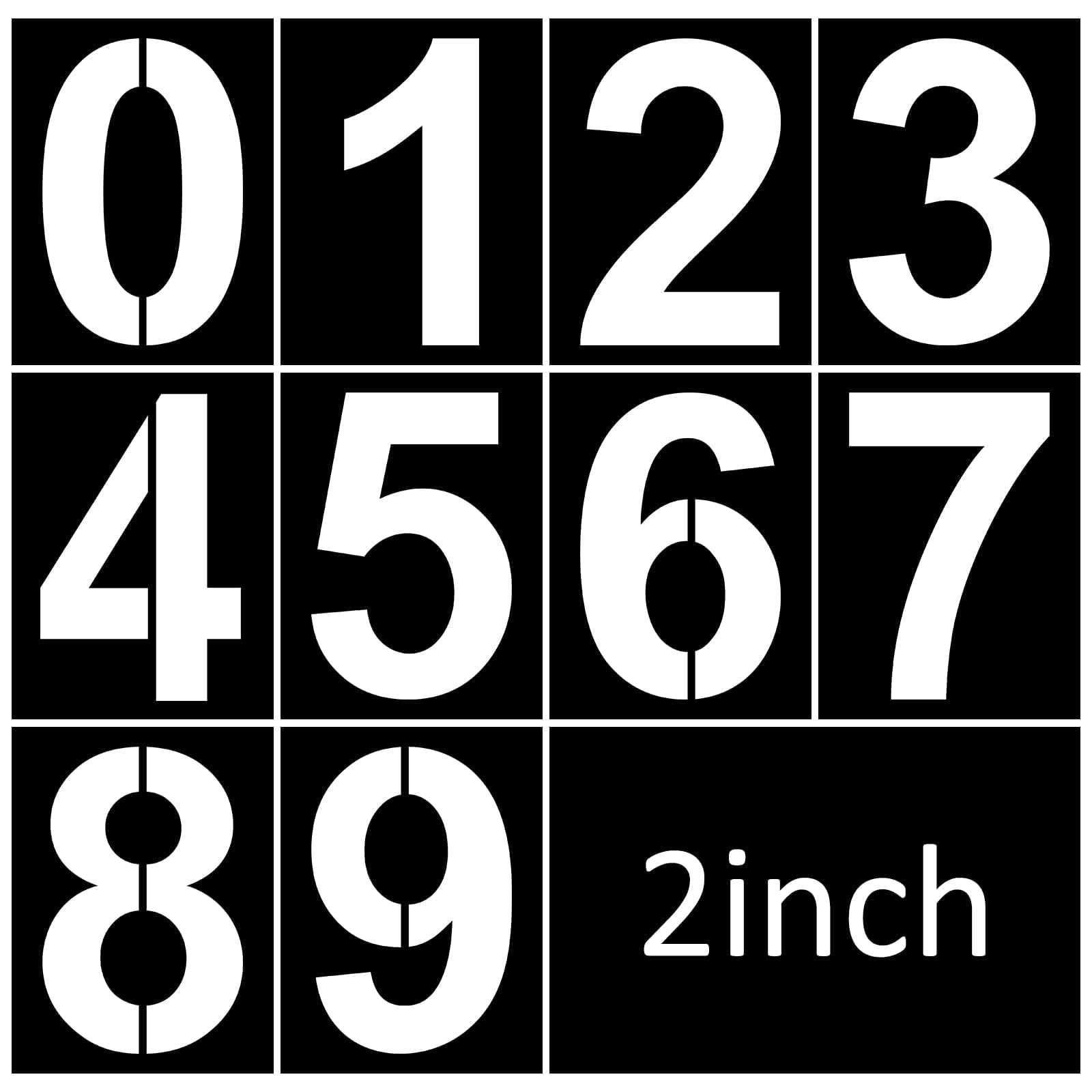 2 Inch Number Stencils Plastic Number Stencils Reusable Digital Painting Templates for Cake Stencil Address Templates