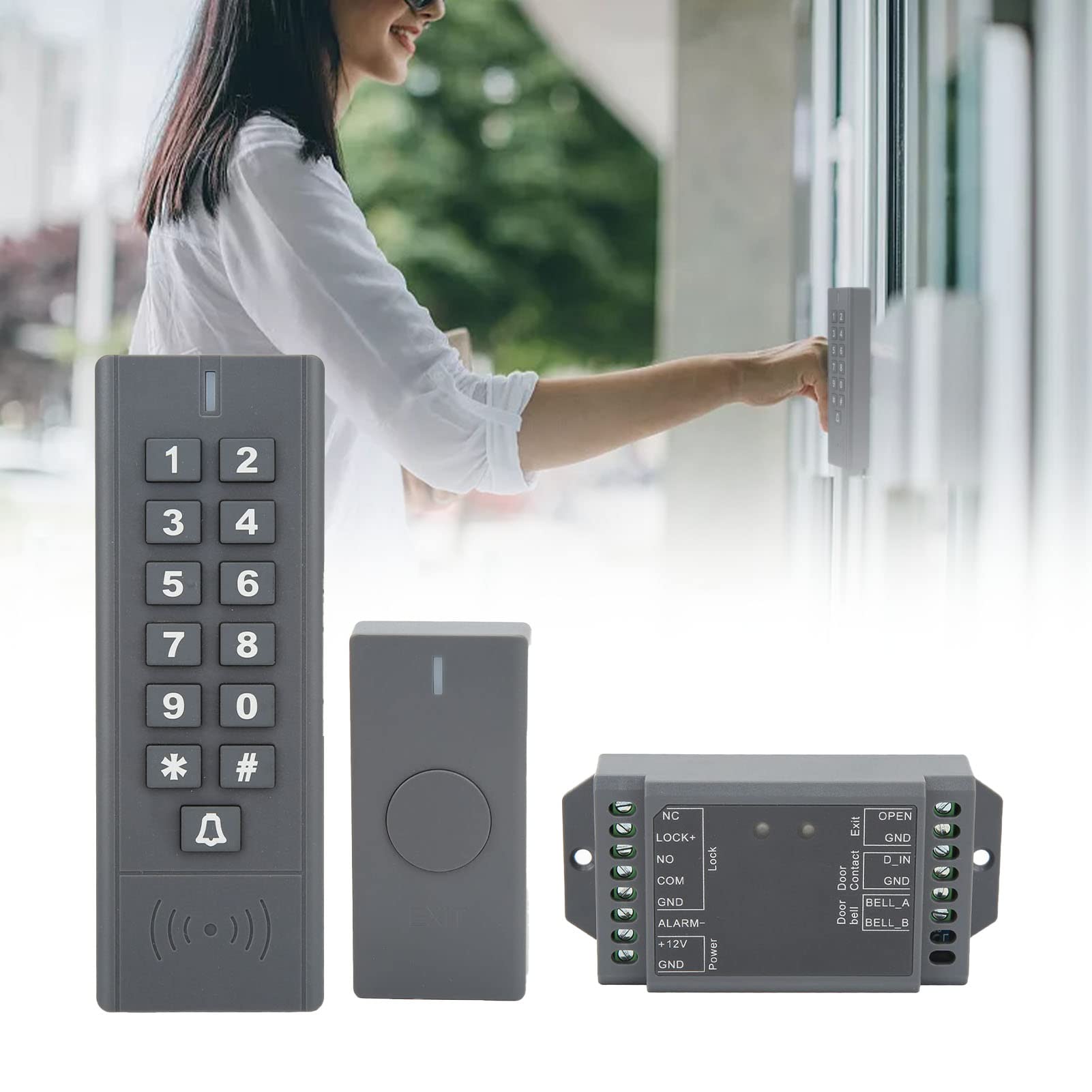 Tastatur-Zugangskontrollsystem IP66 Wasserdichter Ausweis Wireless Access Controler Smart Lock Keyless Entry TüRschloss Robust Geeignet FüR Home Office Hotel